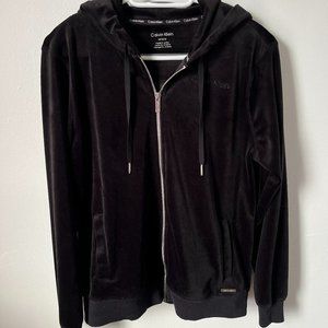 Velour zip up hoodie size M